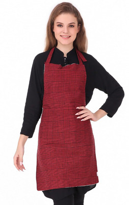 TINY HANDS Polyester Chef's Apron - Free Size(Red, Single Piece)
