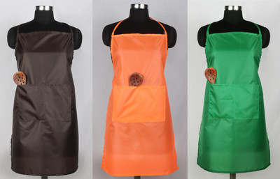 AIRWILL Polyester Home Use Apron - Free Size(Multicolor, Pack of 3)