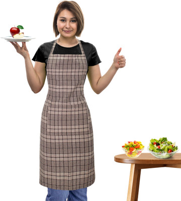 OASIS Cotton Home Use Apron - Free Size(Brown, Single Piece)