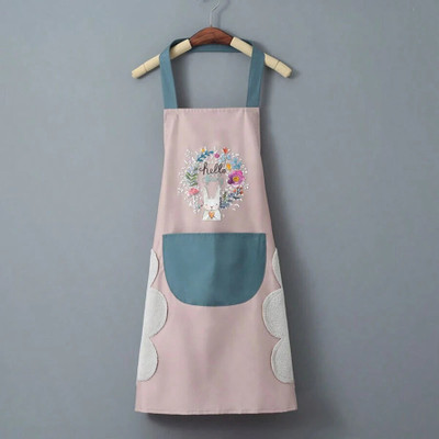 Bluwings Polyester Home Use Apron - Free Size(Peach, Single Piece)
