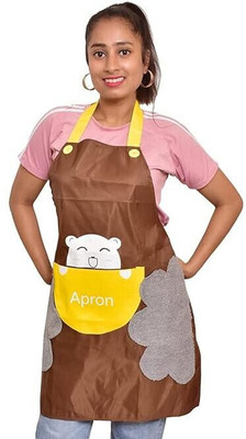 Yindella PVC Home Use Apron - Free Size(Brown, Single Piece)