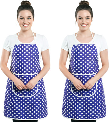 KUBER INDUSTRIES PVC Home Use Apron - Free Size(Blue, Pack of 2)