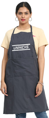 UNIKICKS Cotton Home Use Apron - Free Size(Grey, Single Piece)