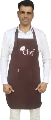 SWITCHON Polyester Chef's Apron - Free Size(Brown, Single Piece)