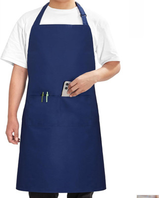 TENNYCER Polyester Home Use Apron - Free Size(Blue, Single Piece)