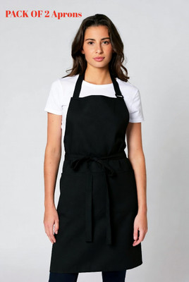 AREVOX PVC Chef's Apron - Free Size(Black, Pack of 2)