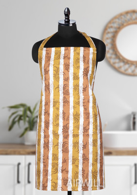 AIRWILL Cotton Home Use Apron - Free Size(Yellow, Brown, Single Piece)