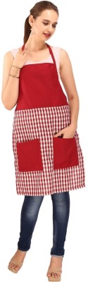 aby Cotton Chef's Apron - Free Size(Red, Single Piece)