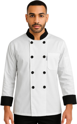 Uniformer Blended Chef's Apron - Small(White, Black, Single Piece)