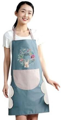 ONIQUID Polyester Home Use Apron - Free Size(Blue, Pink, Single Piece)