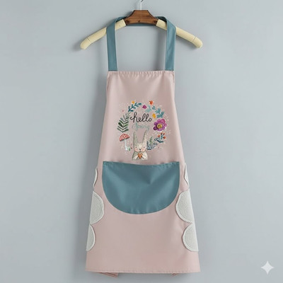 Wishbone Polyester Chef's Apron - Medium(Pink, Single Piece)