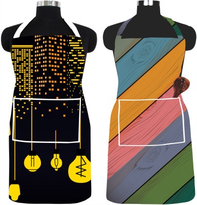 Furnspace PVC Chef's Apron - Free Size(Black, Yellow, Brown, Multicolor, Pack of 2)