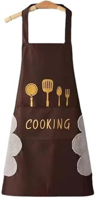BUYBEAT Polyester, Velvet Chef's Apron - Free Size(Maroon, Single Piece)