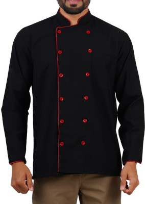 ATCX Cotton Chef's Apron - Large(Black, Red, Single Piece)