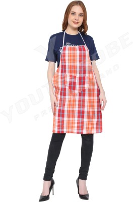 YOUTH ROBE Cotton Home Use Apron - Free Size(Red, Single Piece)