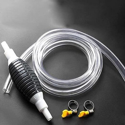 Totthar High Flow Manual Fuel Transfer Pump Kit – Portable Hand Siphon with 2m Pipe Solvent Aquarium Cleaner