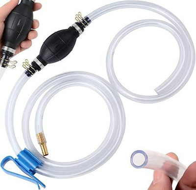 Glitzn Fuel Transfer Pump,Manual Hand Pump 1 Transfer Pump to 2 Durable Siphon Hoses Magnetic Aquarium Cleaner
