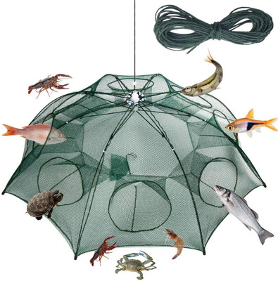 Archoice Portable Fishing Net, Shrimp Minnow Crayfish Crab Baits Cast Mesh Trap Automatic Aquarium Fish Net(35 cm x 95 cm)