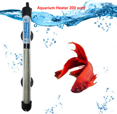 kickAt Fully Automatic ON Off Fish Tank Heater with Temperature Control knob (200 watt) Submersible Aquarium Immersion Heater