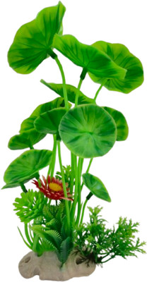 Nitishree Aquarium Plant for Fish Tank | Lotus Leaf |Tank Decoration Plant Green Marron Aquarium Plant Anchor(1 Plant Anchors)