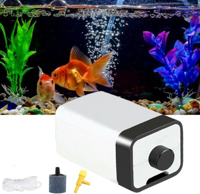 Despacito Fish Tank Air Pump, Super Noiseless Air Pump with 2 Air Outlets Air Aquarium Pump(100 cm)