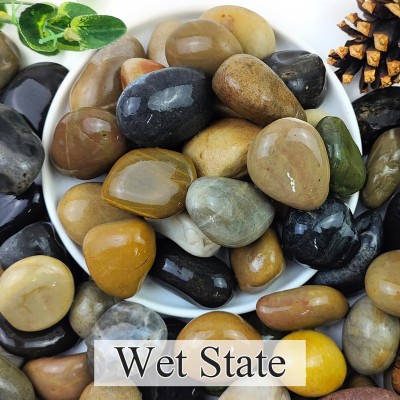 XINXIU Natural River Rocks for Plants Decorative Fish Tank Stone River Rock Unplanted Substrate(Multicolor, 1.955 kg)