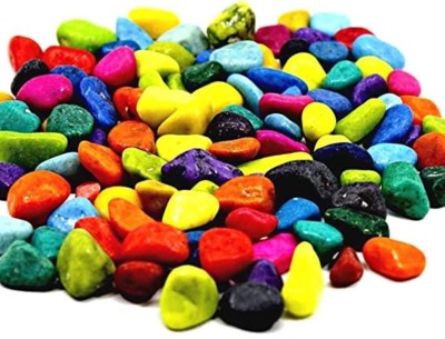 Pot Patio Fuddie Puppies Multi-Color Decorative Stones, Colourful Pebbles For Garden, River Rock Unplanted Substrate(Multicolor, 0.1 kg)
