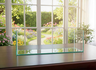 AquariumGallery Aquarium Glass Fish Tank for Home & Office (9X6X6 Inches) Rectangle Aquarium Tank(6 L)