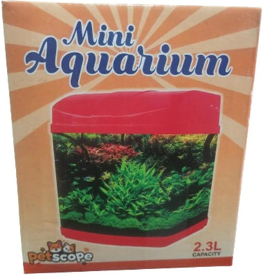 Scroll Store Mini Aquarium Fish tank Rectangle Aquarium Tank(2.3 L)