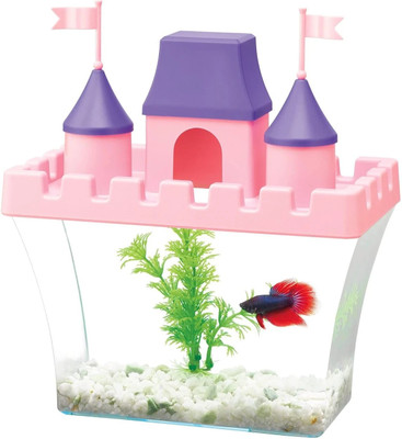 Blue Marlin queeens castle with decorative stone Elliptical Aquarium Tank(4 L)