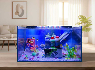 AquariumGallery Aquarium Glass Fish Tank for Home & Office (18X9X9 Inches) Rectangle Aquarium Tank(24 L)