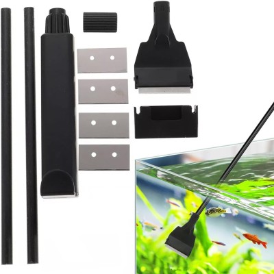 Jainsons Pet Products 22.6 Inch Aquarium Algae Scraper Cleaner with 4 Replacement Blade Kit Aquarium Tool