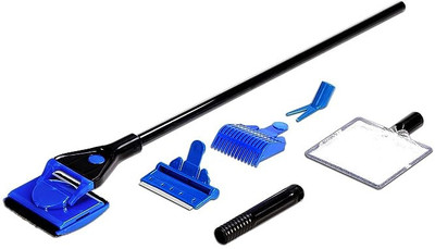 MOAN 5-in-1 Multi Cleaning Kit Fish Tank Gravel Rake Algae Scraper Magnetic Aquarium Cleaner