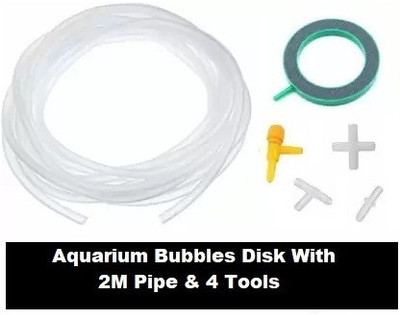 AKSHAT ENTERPRISES Aquarium Bubbles Disk+ 2 Meter Pipe & four Tools Aquarium Tool
