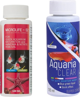 Foodie Puppies Aquatic Remedies Combo of Micro Life S2 (100ml) + Aquaria Clear (120ml) Aquatic Plant Fertilizer(220 ml)