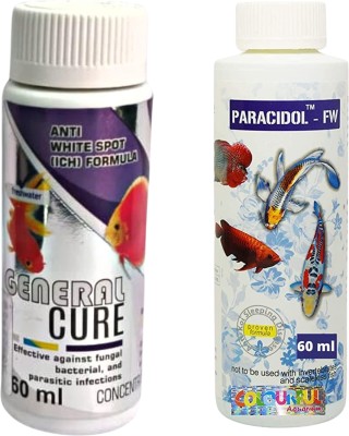 Foodie Puppies Aquatic Remedies Combo -(Paracidol + General Cure) 60ml Each Aquatic Plant Fertilizer(120 ml)