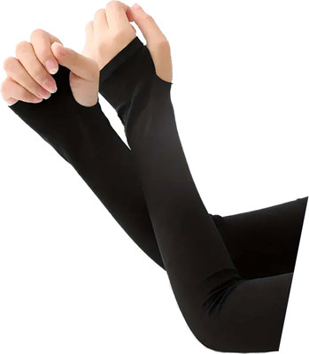 DOUMOF Cotton Arm Sleeve For Men & Women(Free, Black)