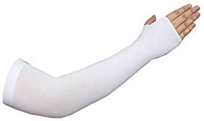 VeleSolv Nylon Arm Sleeve For Men & Women(Free, White)