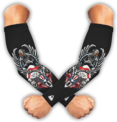 SUBHUSHA Polyester, Nylon Arm Sleeve For Men & Women(Free, Black)