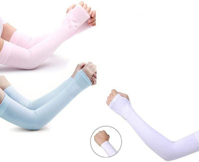 Cozyway Cotton, Nylon Arm Sleeve For Men & Women(Free, Pink, Blue, White)
