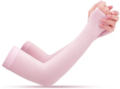 Jully Nylon, Polyester Arm Sleeve For Boys & Girls With Tattoo(Free, Pink)