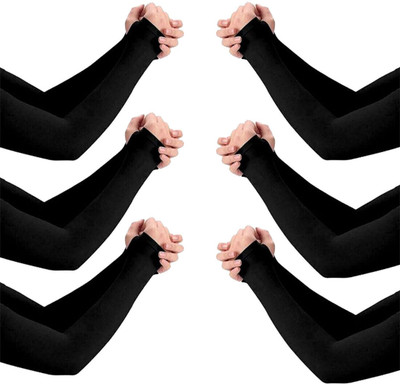 HOSVIN Cotton Arm Sleeve For Men & Women(Free, Black)