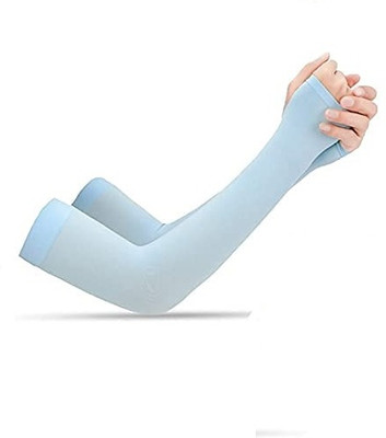 Fashionon Cotton Arm Sleeve For Men & Women(Free, Blue)