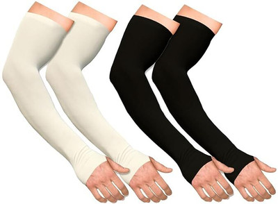 Yashank Creation Cotton, Nylon Arm Sleeve For Men & Women(M, Black, Grey)