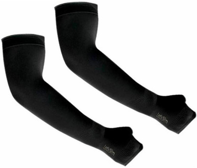 Adnate Nylon, Cotton Arm Sleeve For Men & Women(M, Black)