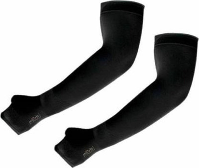 JusAwesm Nylon, Cotton Arm Sleeve For Men & Women(Free, Black)
