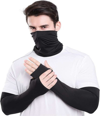 URMILA TRADERS Cotton Arm Sleeve For Men & Women(Free, Black)