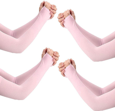 HOSVIN Cotton Arm Sleeve For Men & Women(Free, Pink)