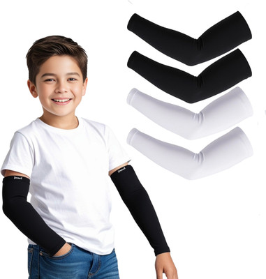Jimmox Nylon Arm Sleeve For Boys & Girls(Free, Black, White)