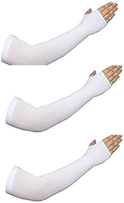 E Solutions Nylon Arm Sleeve For Men & Women(Free, White)